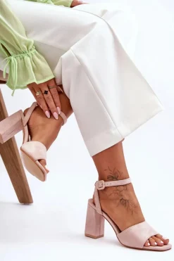 Best Boto Zamszowe Sandały Na Obcasie Nude Harriet