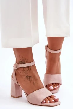 Best Boto Zamszowe Sandały Na Obcasie Nude Harriet