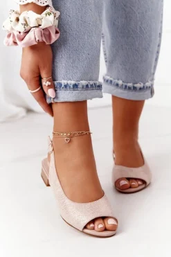 Hot Zamszowe Sandały Na Obcasie Sergio Leone SK807 Różowe Damskie Sandały Na Obcasie|Sandały Płaskie