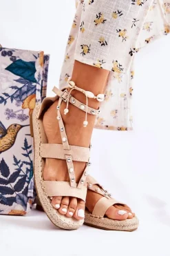 Sandały Płaskie><noscript><img width=