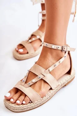 Sandały Płaskie><noscript><img width=