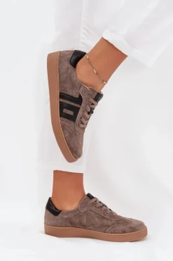 New Buty damskie Vinceza Zamszowe Sneakersy Damskie Vinceza 79557 Ciemnobeżowe Beżowy