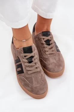 New Buty damskie Vinceza Zamszowe Sneakersy Damskie Vinceza 79557 Ciemnobeżowe Beżowy