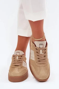 Buty Sportowe Na Platformie|Sneakersy Damskie>Daniel Lopez Just Dare Zamszowe Sneakersy Damskie SS2D4022 Beżowe Beżowy