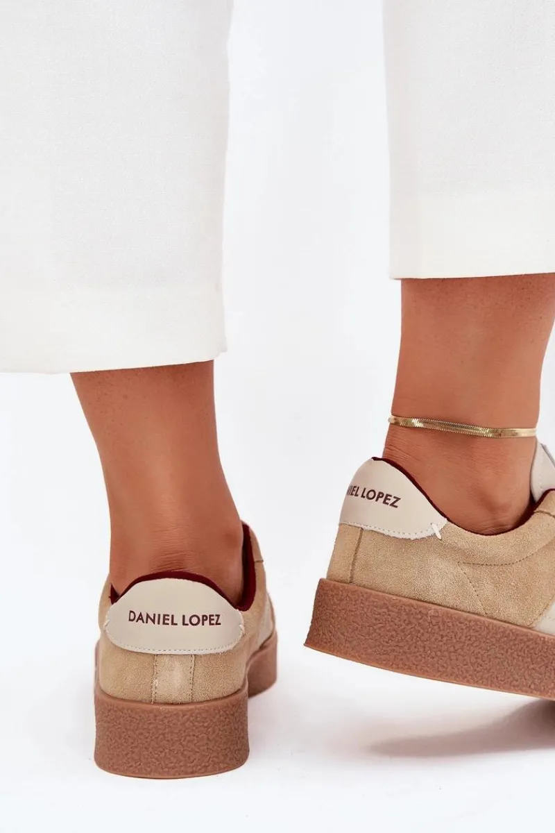Buty Sportowe Na Platformie|Sneakersy Damskie>Daniel Lopez Just Dare Zamszowe Sneakersy Damskie SS2D4022 Beżowe Beżowy
