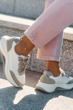 Clearance Big Star Shoes Zamszowe Sneakersy Damskie Na Platformie Big Star RR274A344 HI-POLY SYSTEM Beżowe Beżowy