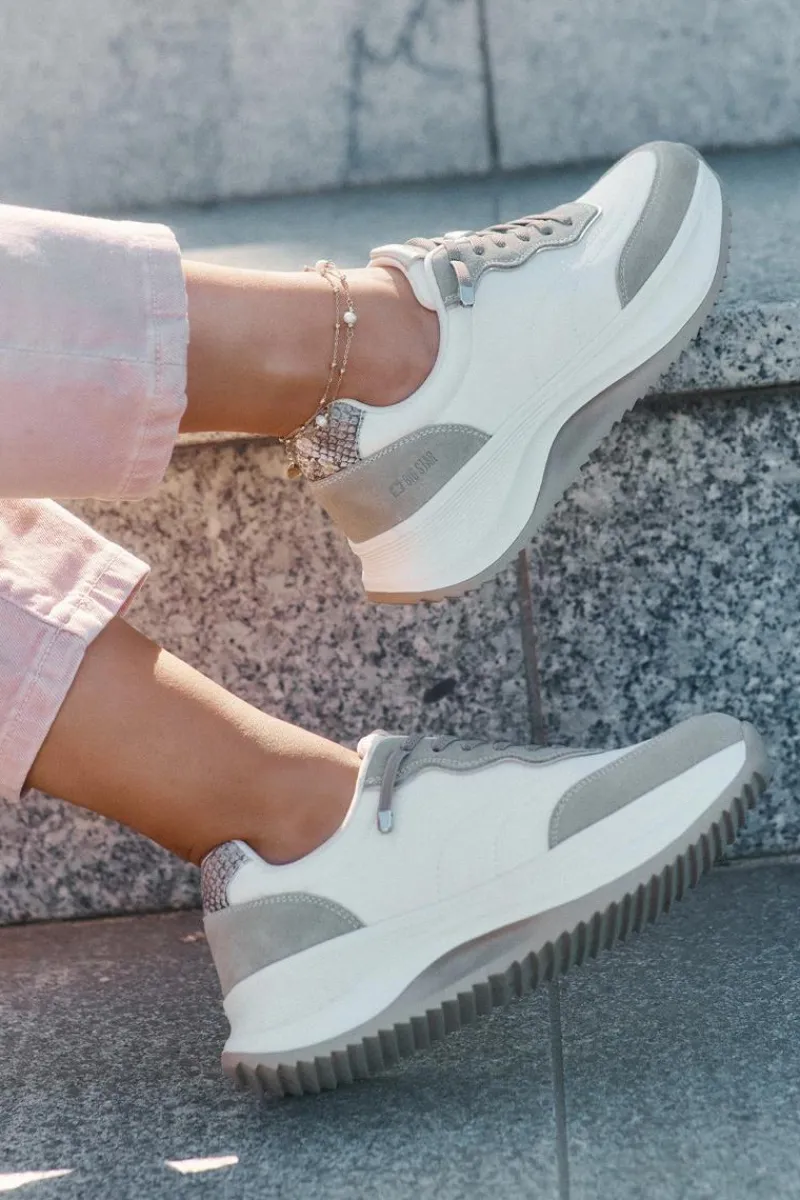 Clearance Big Star Shoes Zamszowe Sneakersy Damskie Na Platformie Big Star RR274A344 HI-POLY SYSTEM Beżowe Beżowy