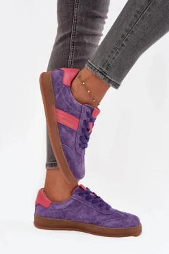 Outlet Zamszowe Sneakersy Damskie Vinceza 79576 Fioletowe Damskie Sneakersy Damskie