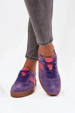 Outlet Zamszowe Sneakersy Damskie Vinceza 79576 Fioletowe Damskie Sneakersy Damskie