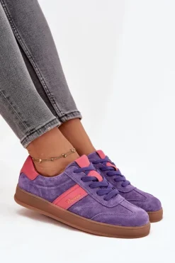 Outlet Zamszowe Sneakersy Damskie Vinceza 79576 Fioletowe Damskie Sneakersy Damskie