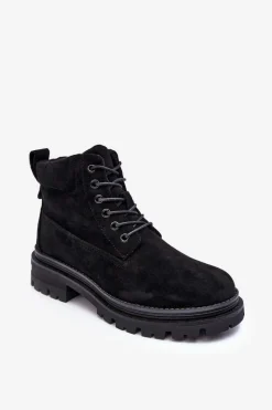 Sale Zamszowe Trapery Botki Ocieplane Czarne Alden Damskie Damskie Trapery|Botki Sznurowane
