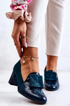 Czółenka Zamszowe|Czółenka Na Słupku>Boto Zamszowe Wężowe Czółenka Zielone Diana