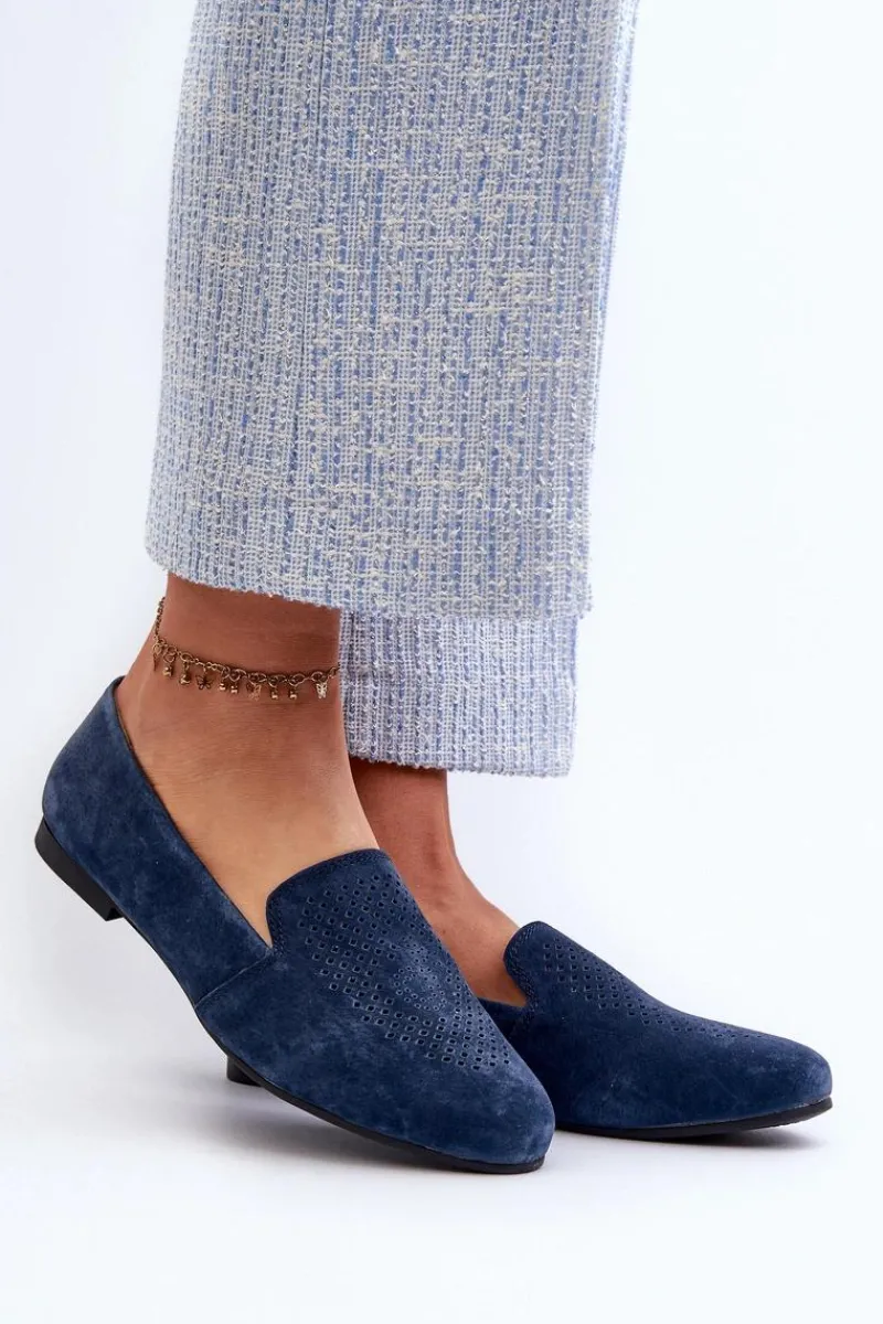 Online Zamszowe Wygodne Mokasyny Granatowe Giovana Damskie Mokasyny Damskie Zamszowe