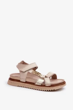 Sandały Płaskie><noscript><img width=