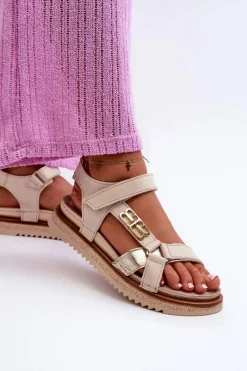 Sandały Płaskie><noscript><img width=