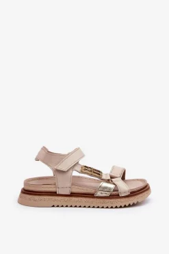 Sandały Płaskie><noscript><img width=