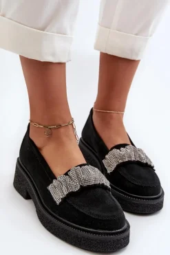 Mokasyny Płaskie|Loafersy Damskie><noscript><img width=