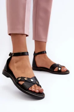 Sandały Płaskie><noscript><img width=