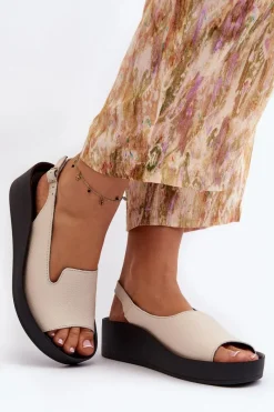 Sandały Płaskie><noscript><img width=