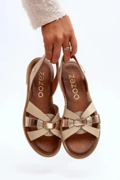 Sandały Płaskie><noscript><img width=