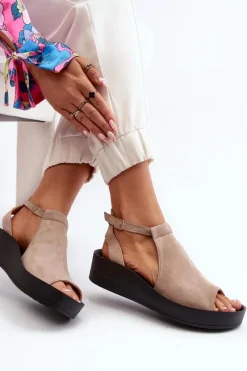 Sandały Płaskie><noscript><img width=