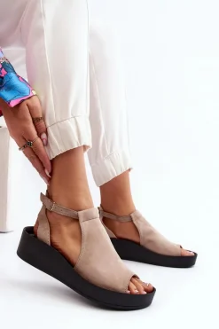 Sandały Płaskie><noscript><img width=