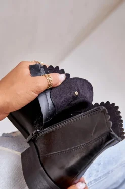 Online Zazoo 2964 Skórzane Botki Na Płaskim Obcasie Czarne Czarny