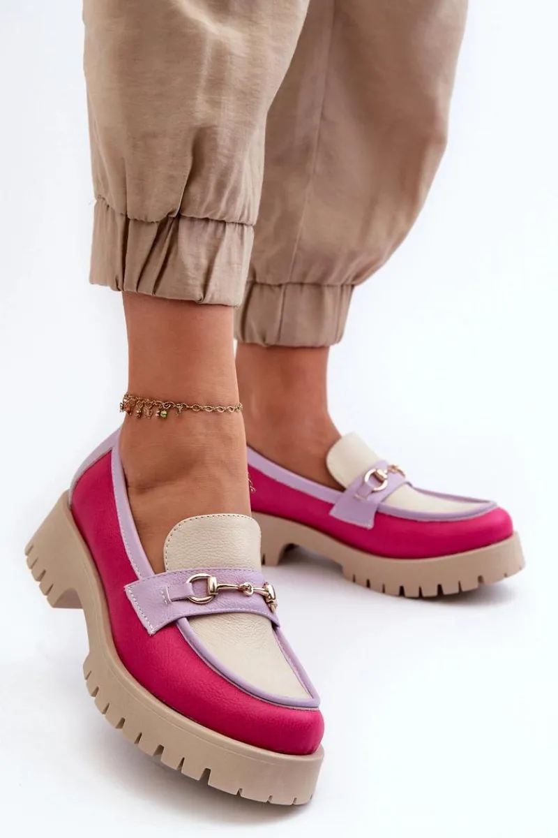 Loafersy Damskie|Mokasyny Płaskie>Zazoo 3475 Skórzane Damskie Mokasyny Beżowe