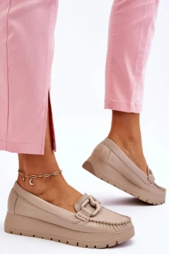 Mokasyny Damskie Skórzane|Mokasyny Na Platformie><noscript><img width=