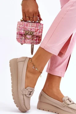 Mokasyny Damskie Skórzane|Mokasyny Na Platformie><noscript><img width=