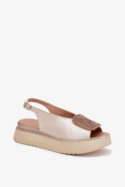 Sandały Płaskie><noscript><img width=