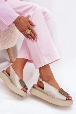 Sandały Płaskie><noscript><img width=