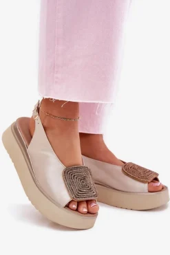 Sandały Płaskie><noscript><img width=