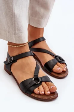 Sandały Płaskie><noscript><img width=