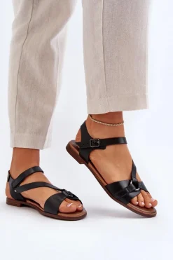 Sandały Płaskie><noscript><img width=