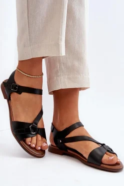 Sandały Płaskie><noscript><img width=