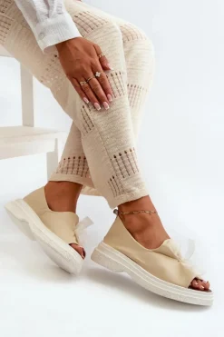 Sandały Płaskie><noscript><img width=