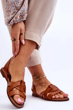 Sandały Płaskie><noscript><img width=