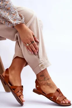 Sandały Płaskie><noscript><img width=