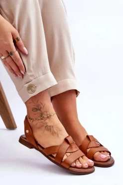 Sandały Płaskie><noscript><img width=