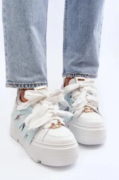 Sneakersy Damskie>Zazoo 2F-7033 Sneakersy Na Masywnej Platformie e Niebieski