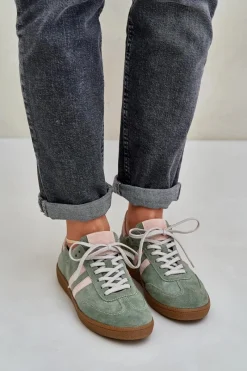 Best N1068 Zamszowe Niskie Sneakersy Damskie Zielone Damskie Sneakersy Damskie