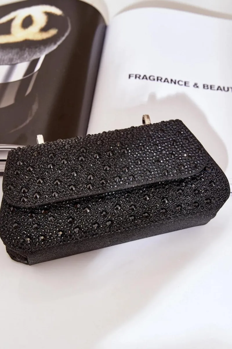 Torebki Kuferki|Kopertówki>Boto Zdobiona Torebka Wizytowa Czarna Kariti Czarny