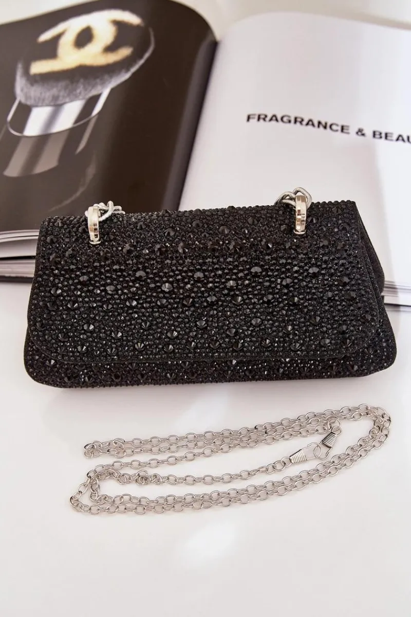 Torebki Kuferki|Kopertówki>Boto Zdobiona Torebka Wizytowa Czarna Kariti Czarny