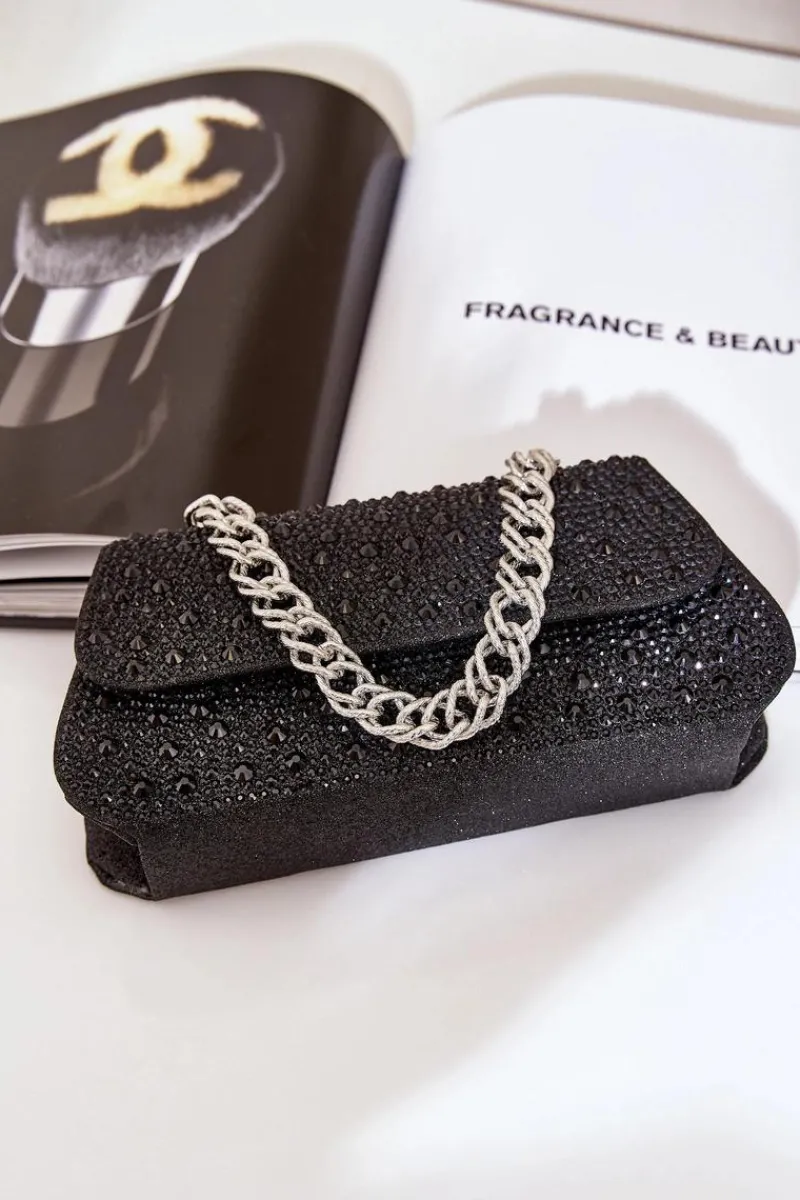 Torebki Kuferki|Kopertówki>Boto Zdobiona Torebka Wizytowa Czarna Kariti Czarny