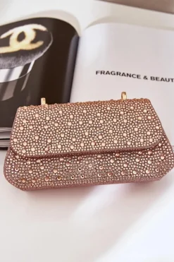 Torebki Kuferki|Kopertówki>Boto Zdobiona Torebka Wizytowa Różowe Złoto Kariti