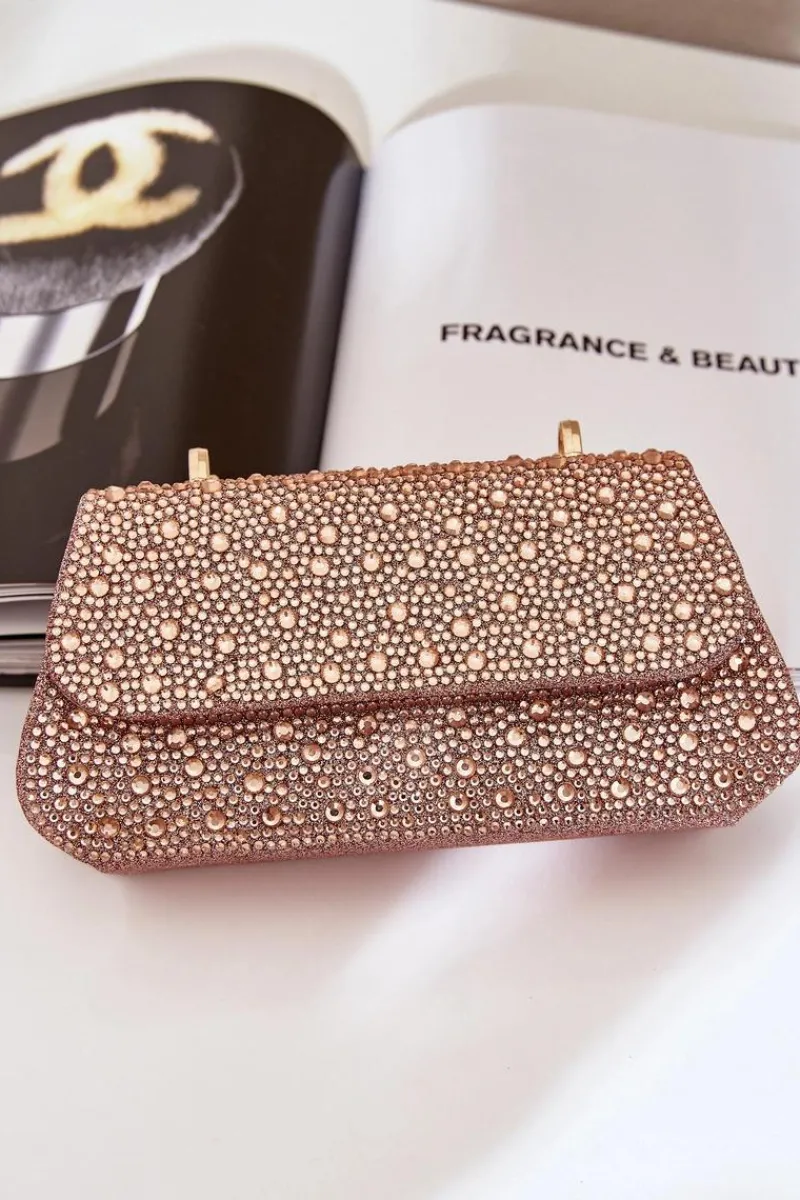 Torebki Kuferki|Kopertówki>Boto Zdobiona Torebka Wizytowa Różowe Złoto Kariti