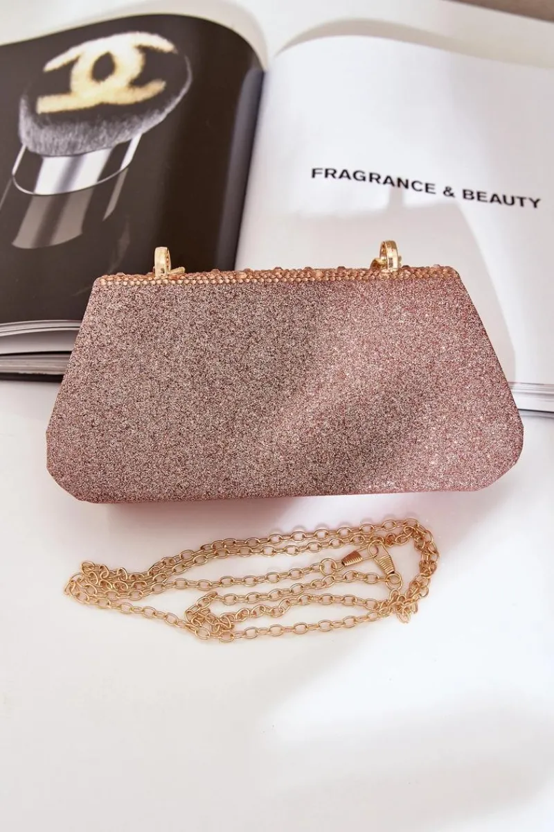 Torebki Kuferki|Kopertówki>Boto Zdobiona Torebka Wizytowa Różowe Złoto Kariti