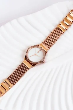 Best GG Luxe Zegarek Damski Różowe Złoto Z Cyrkonią