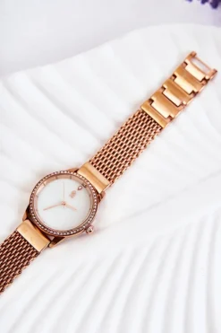 Best GG Luxe Zegarek Damski Różowe Złoto Z Cyrkonią